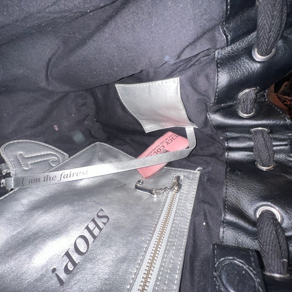 SOLD Vintage Black Juicy Couture Purse Mini Tote Bag Daydreamer Heart Y2K - Picture 3 of 10